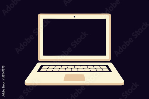 Elegant Laptop Vector Design on Dark Background for Web Design and Tech Branding