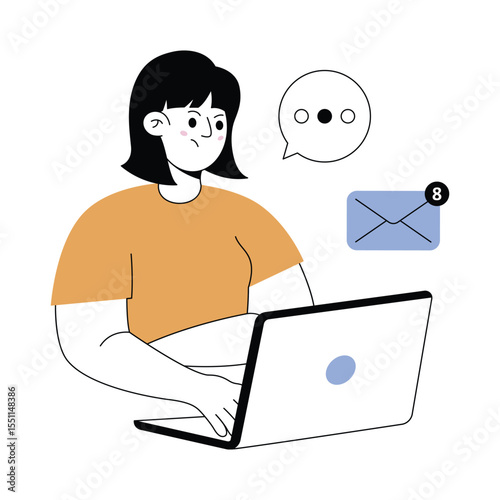 Checking emails  Modern illustrations. Eps 10 file on transparent background