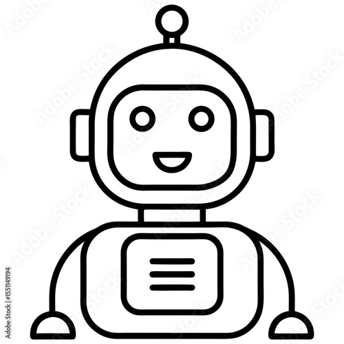 Chatgpt style chatbot concept line art vector illustration 