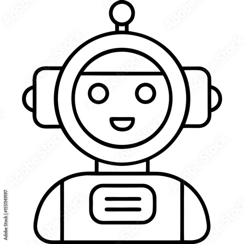 Chatgpt style chatbot concept line art vector illustration 