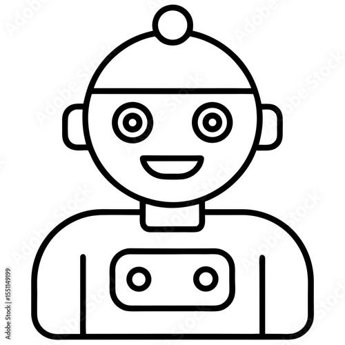 Chatgpt style chatbot concept line art vector illustration 