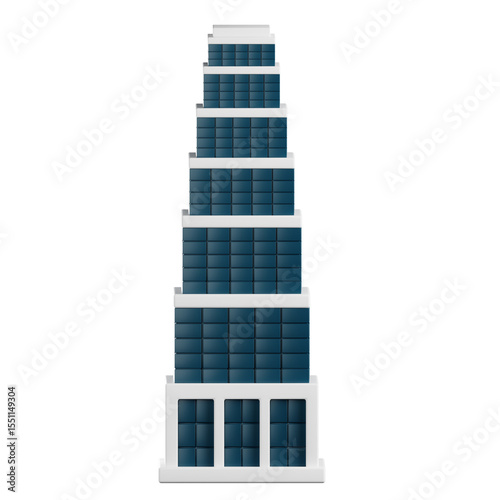 Skyscraper Building 3D Illustrationa