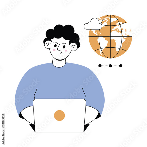 Worldwide data analysis  Modern illustrations. Eps 10 file on transparent background