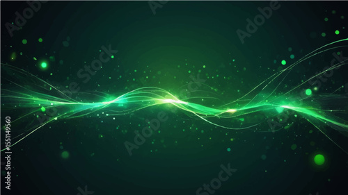 Abstract blue light background with glowing lines and flowing wave patterns