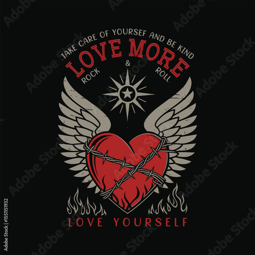 Love more rock n roll prints. Metal night Rock and roll t-shirt design. vintage retro graphics. Long live Rock and roll vintage graphic design.