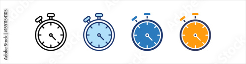 Timer Icon Set Multiple Style Collection