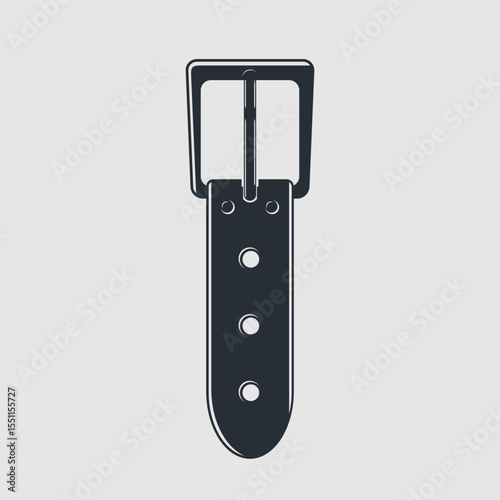 Leather Belt with Buckle. Vector illustration