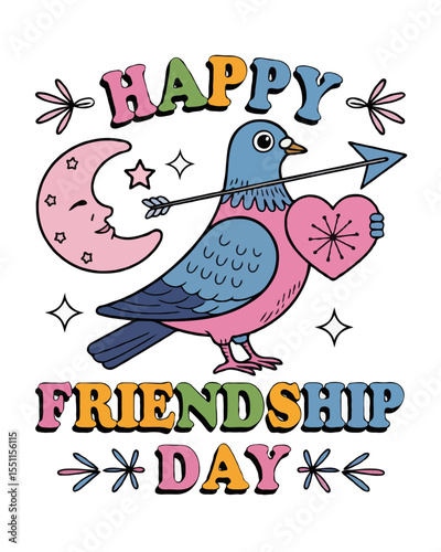 Friendship Day Celebration Design Featuring a Heart Shaped Design Element This design likely celebratory illustration for Day may incorporate