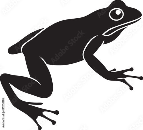 Frog jumping black vector  silhouette, Frog jumping icon  logo vector illustration White background