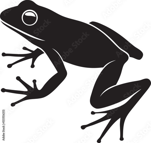 Frog jumping black vector  silhouette, Frog jumping icon  logo vector illustration White background