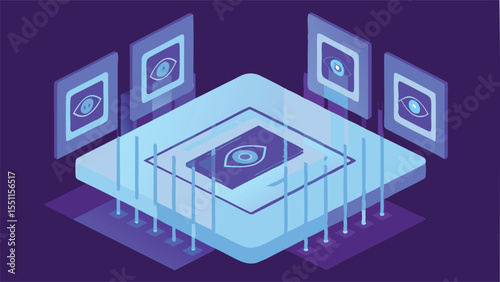 Biometric access control room with floating eye sc