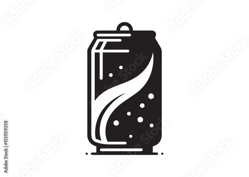 Soda Can Silhouette black vector Illustration
