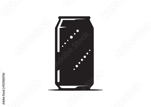 Soda Can Silhouette black vector Illustration
