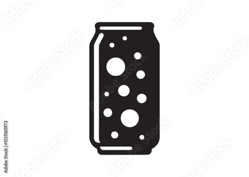 Soda Can Silhouette black vector Illustration