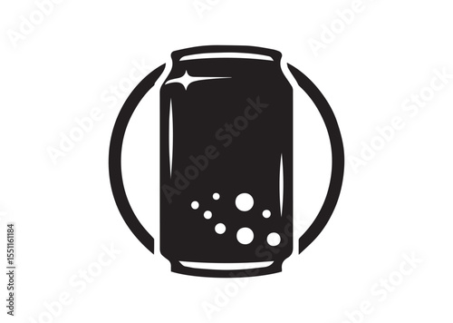 Soda Can Silhouette black vector Illustration
