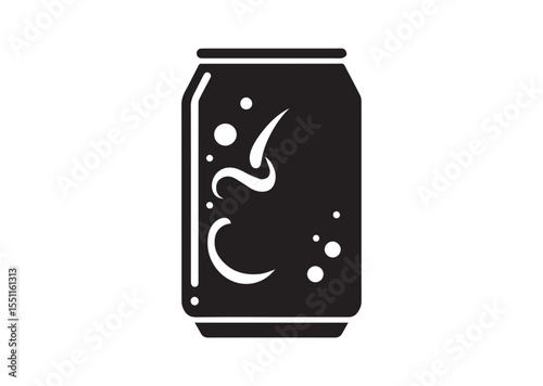 Soda Can Silhouette black vector Illustration