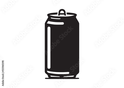 Soda Can Silhouette black vector Illustration