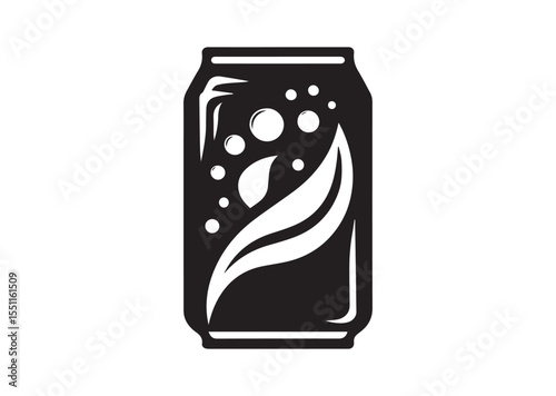 Soda Can Silhouette black vector Illustration