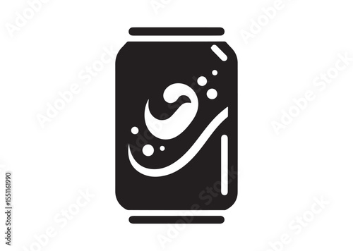 Soda Can Silhouette black vector Illustration