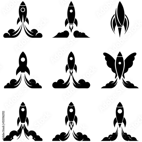 Huge variety of enemy and boss ship silhouettes for any space combat game