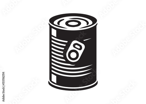 Soda Can Silhouette black vector Illustration