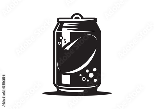 Soda Can Silhouette black vector Illustration