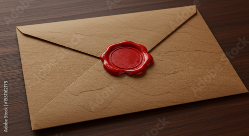 An envelope featuring a classic wax seal on top. ai generated