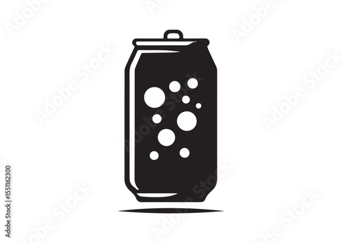 Soda Can Silhouette black vector Illustration