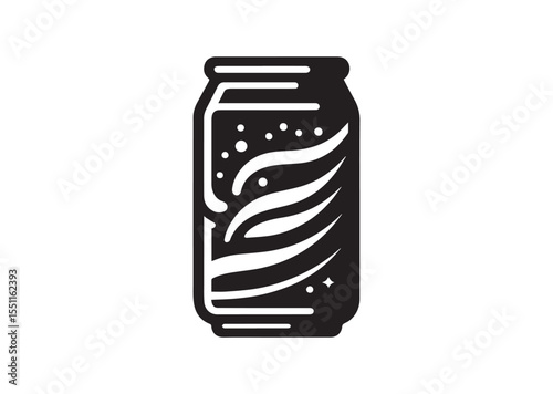 Soda Can Silhouette black vector Illustration