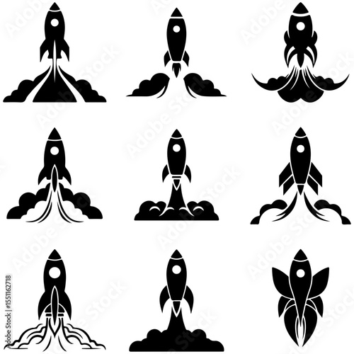 The ultimate set of rocket glyphs, designed for scalability and clarity in any modern design