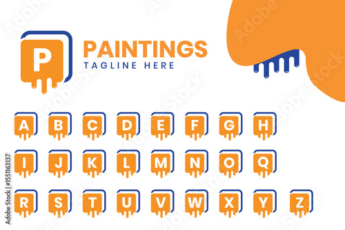 painting logo design letter mark creator from a to z easy to use