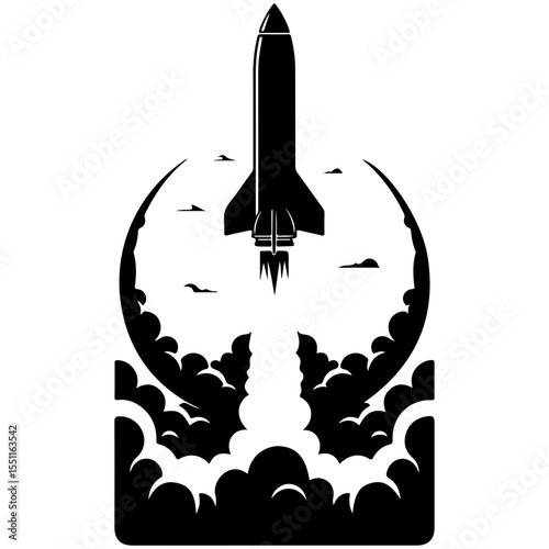 A collection of vintage rocket silhouette with the classic aesthetic of pulp science fiction art