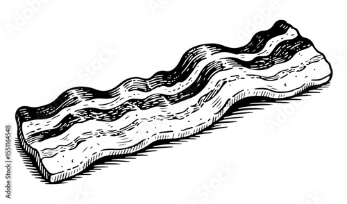 Bacon vector engraving style illustration