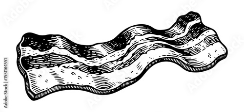 Bacon vector engraving style illustration