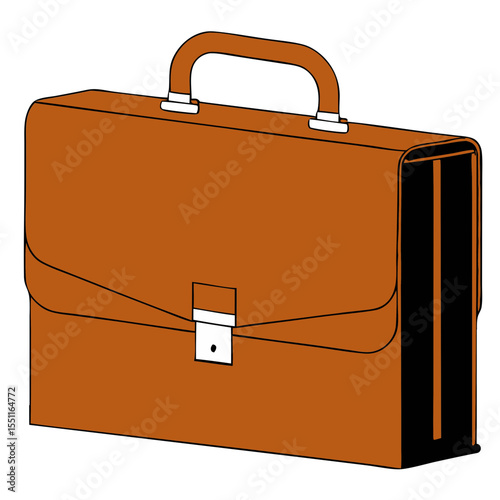 Classic brown briefcase with a secure metal clasp and handle