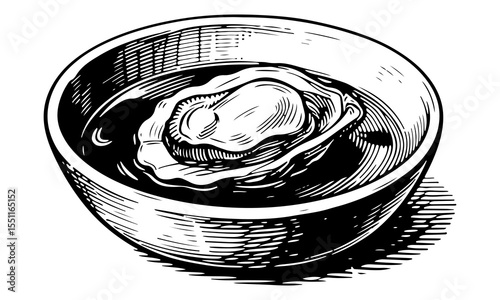 Clam vector engraving style illustration