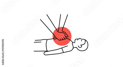 CPR on Child Illustration: First Aid Training Guide