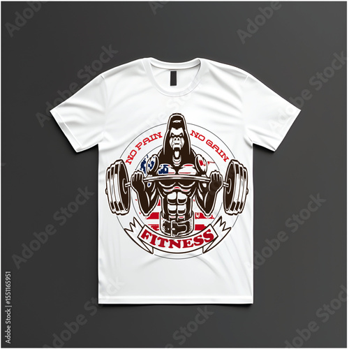 Fitness without no pain no gain design t shirt