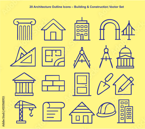 20 Architecture Outline Icons...