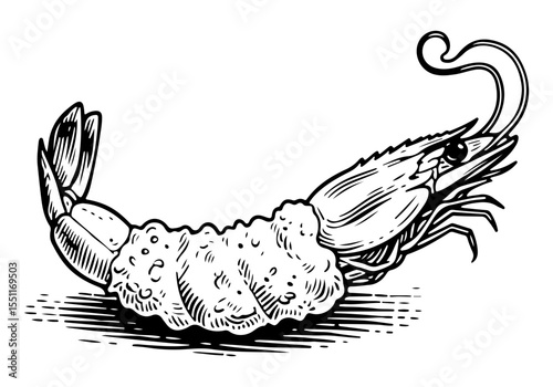 Tempura vector engraving style illustration