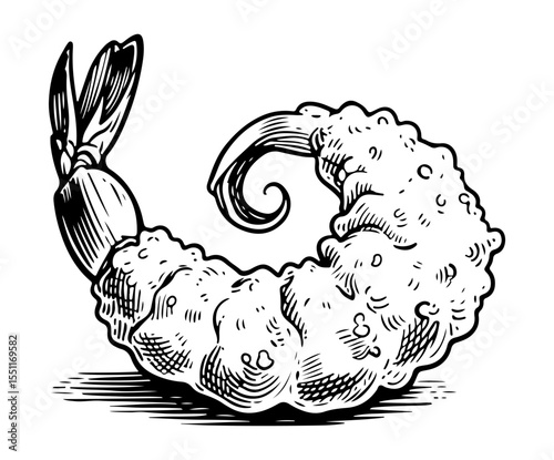 Tempura vector engraving style illustration