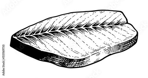 Tuna vector engraving style illustration