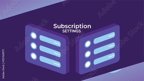 Glowing subscription settings panel with toggle sw