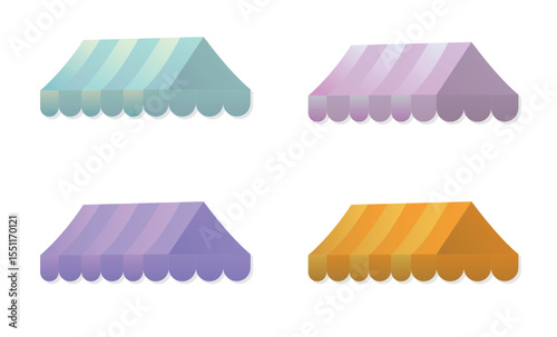 Rooftop or stall tents vector illustration