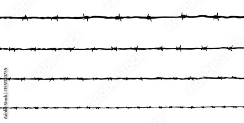Barbed wire silhouette. Vector illustration