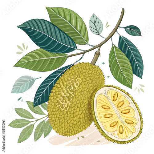Jackfruit Vector Illustration – National Fruit of Bangladesh
