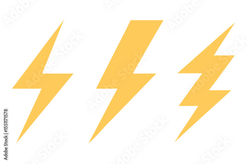 Lightning icon set. Thunderbolt. Vector