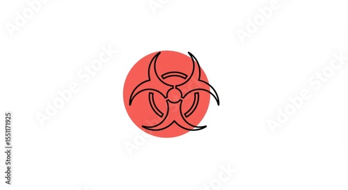 Biohazard Symbol - Minimalist Red and Black Icon