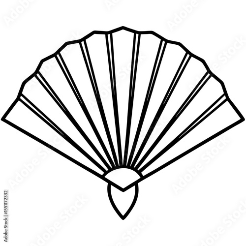Minimalist Fan Line Art