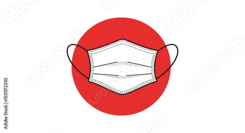 Mask on Red Circle - Pandemic Protection Icon